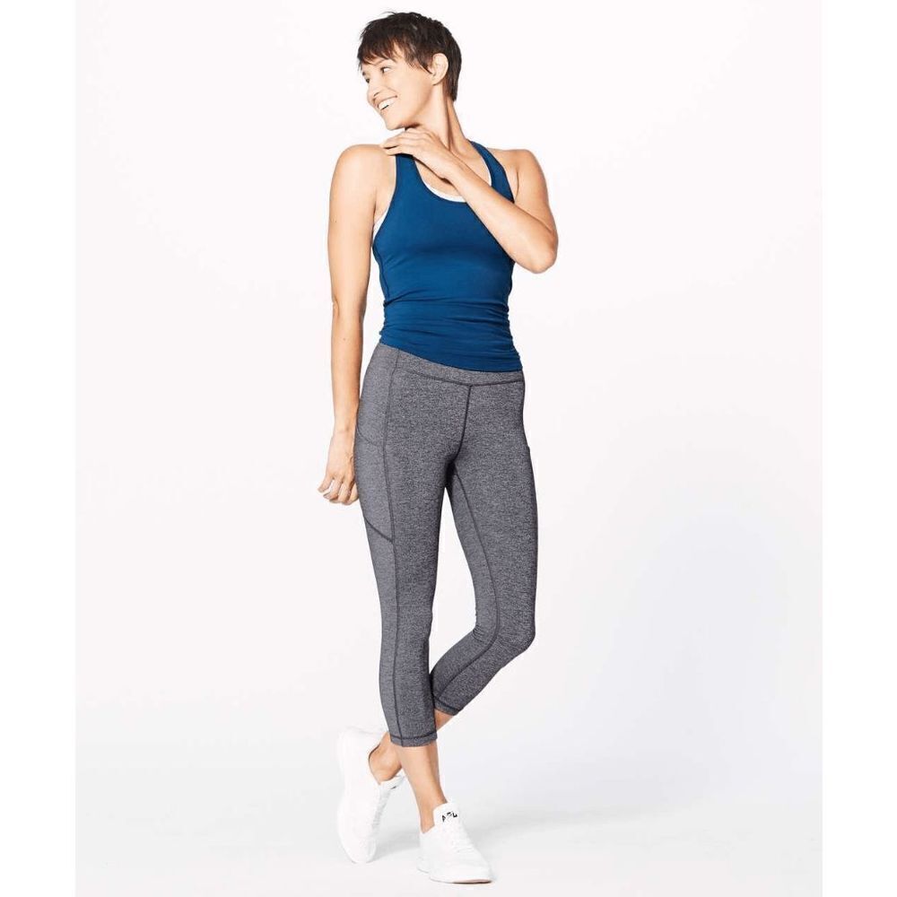 Lululemon Athletica Speed Up Crop 21" in Heathered Black size 4